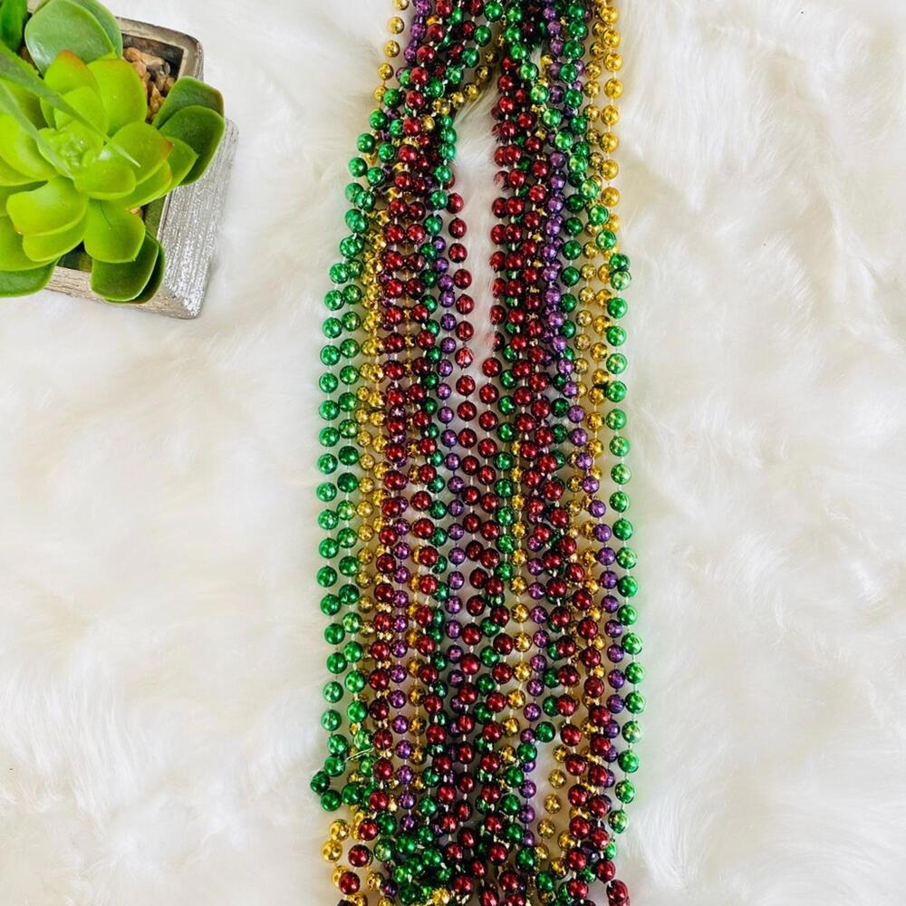 Mardi Gras Beaded Necklaces - Multi Color -